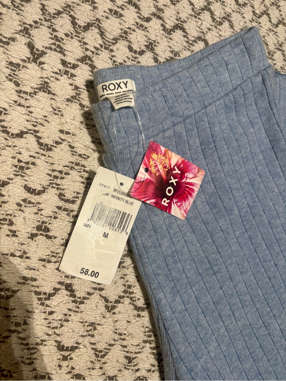 Roxy Light Blue Ribbed Two-Piece Lounge Set - Picture 10 of 11